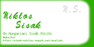 miklos sisak business card